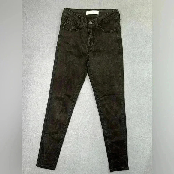 KanCan Jeans Womens W1 24 Black Denim Petite trendy chic hip comfy stretch - Picture 1 of 10